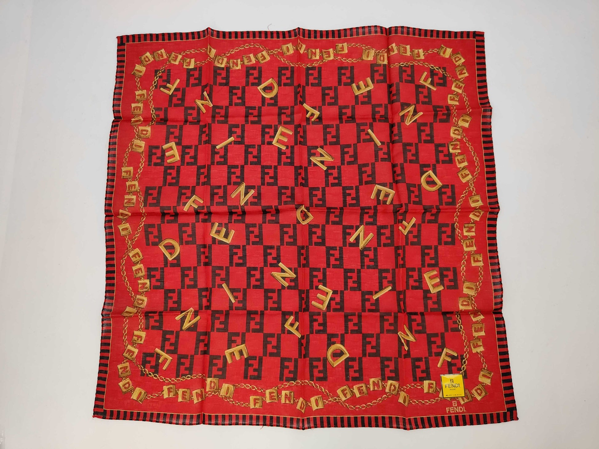 FENDI Zucca Chain Pattern Handkerchief and Other Accessories