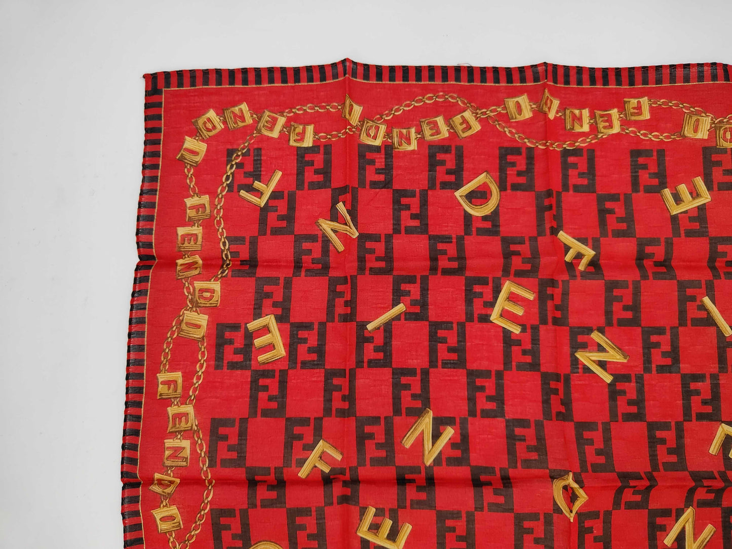 FENDI Zucca Chain Pattern Handkerchief and Other Accessories