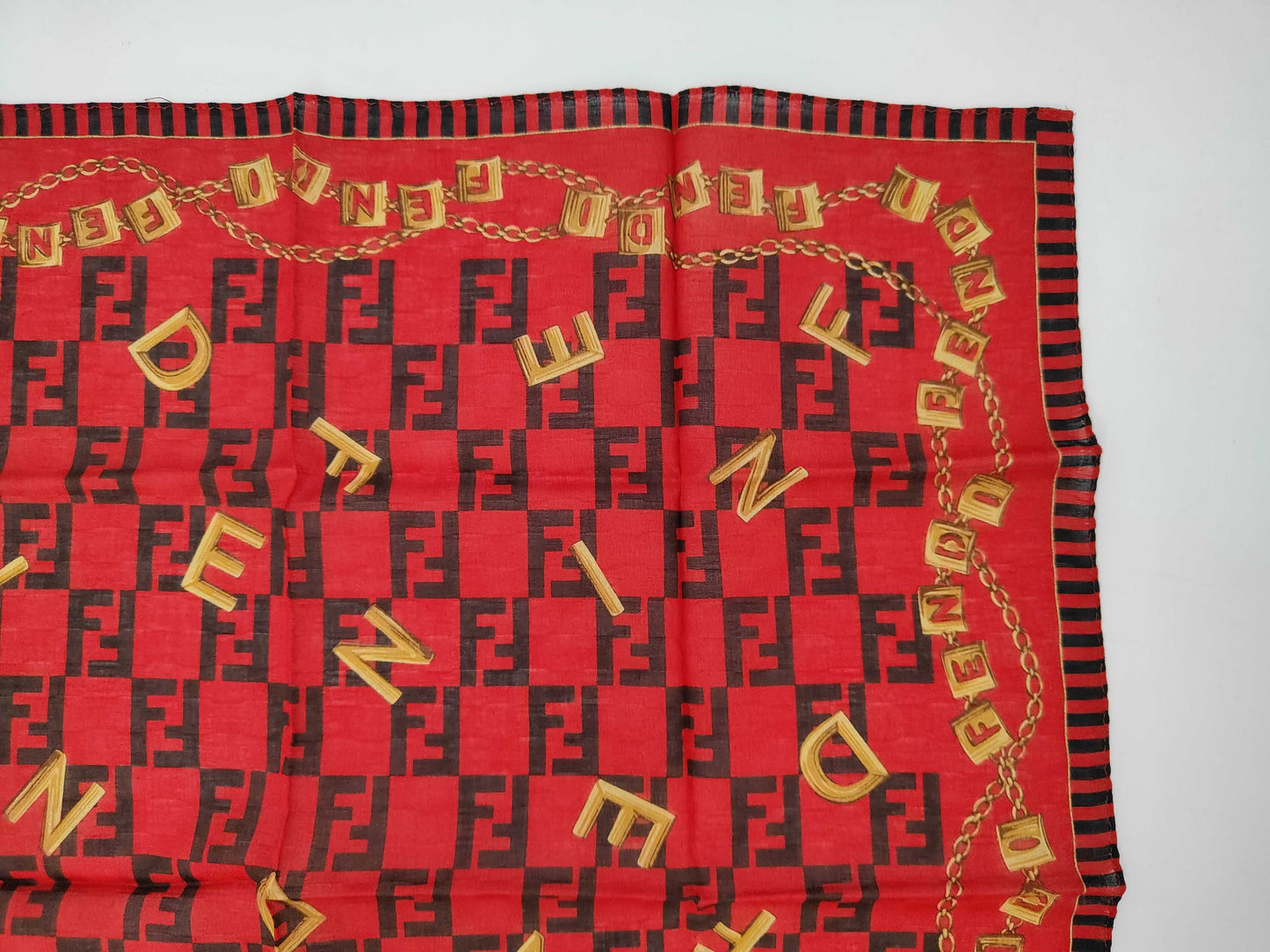 FENDI Zucca Chain Pattern Handkerchief and Other Accessories