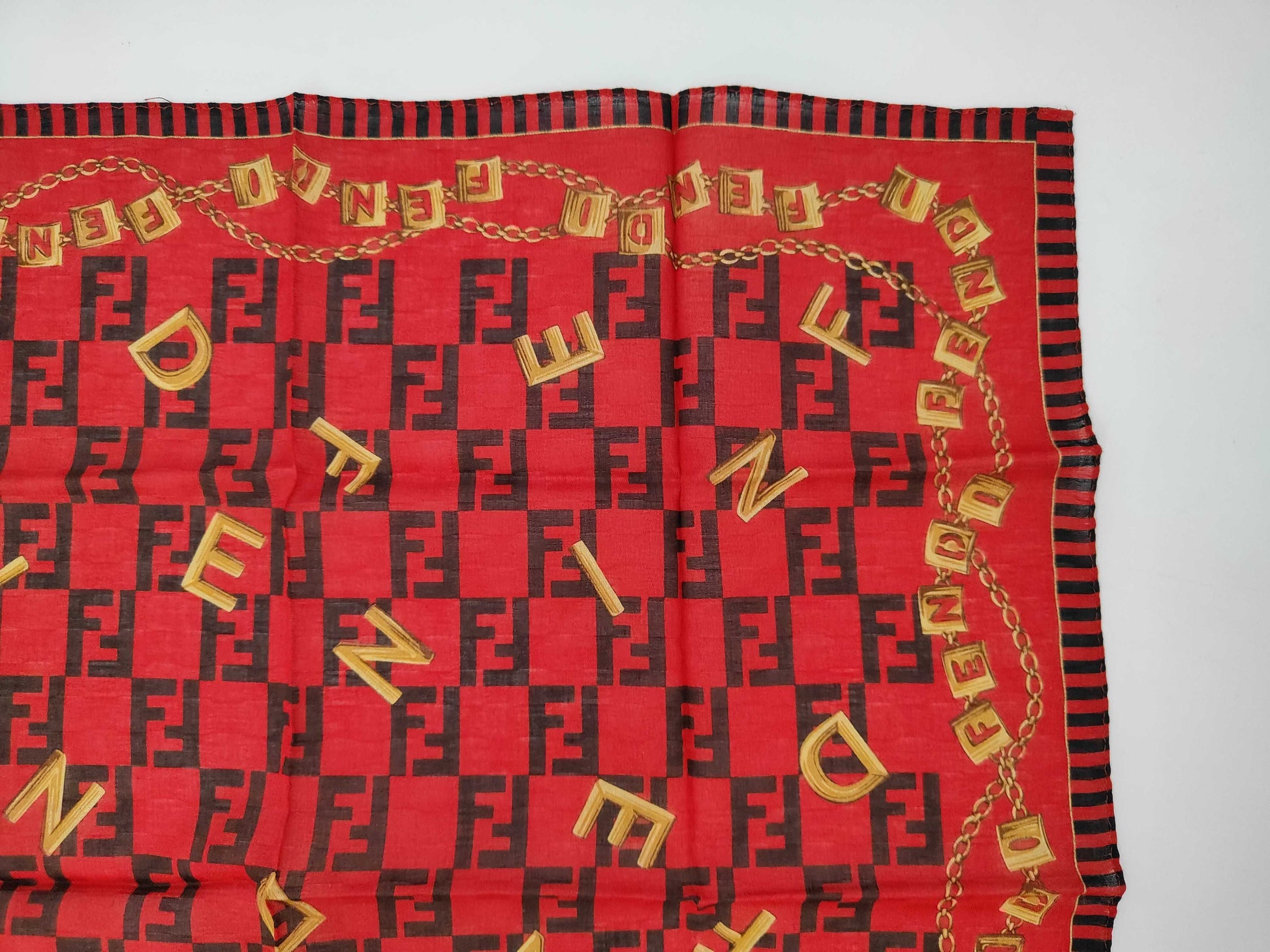 FENDI Zucca Chain Pattern Handkerchief and Other Accessories