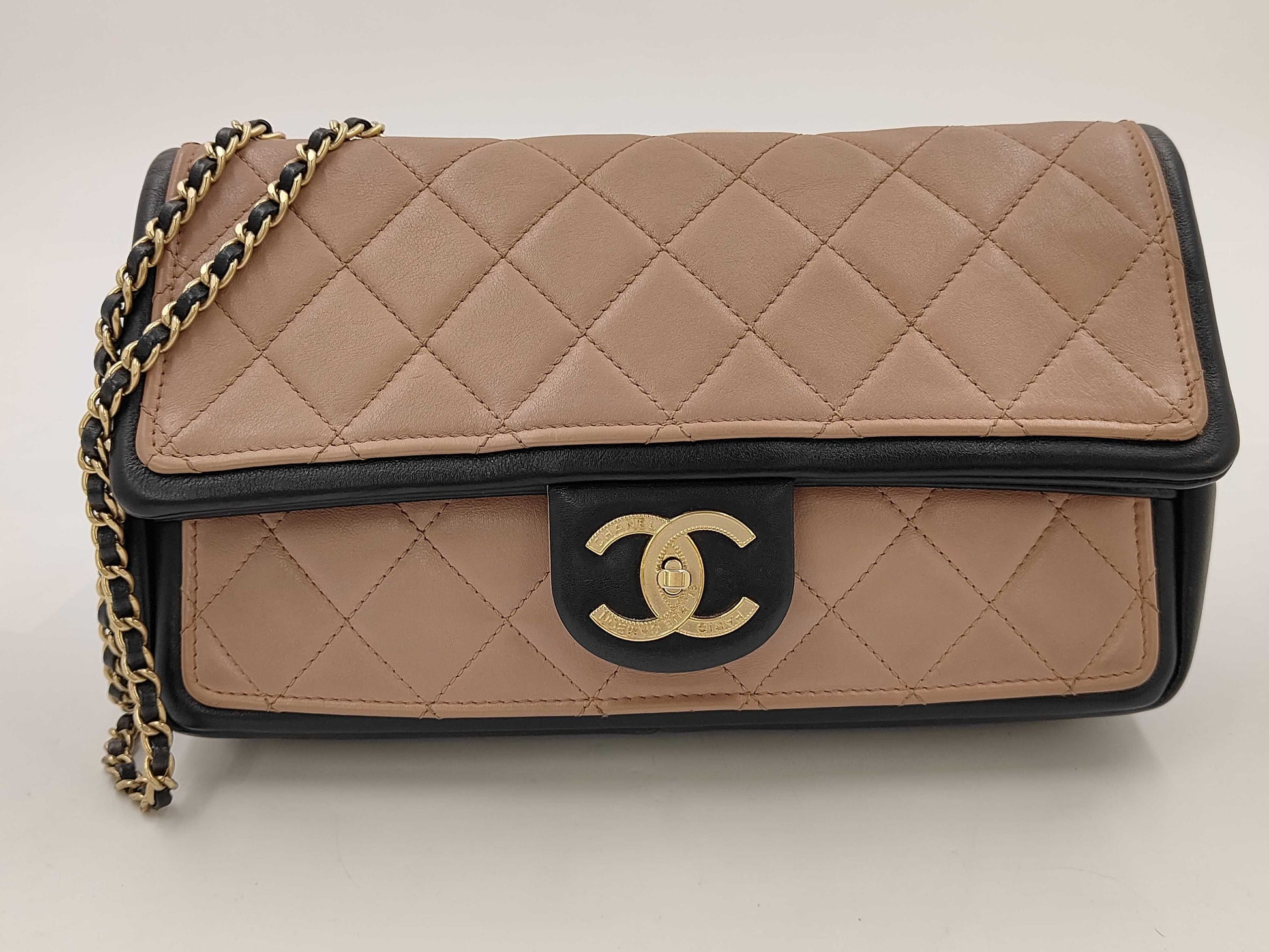 CHANEL Two-tone Matelasse Shoulder Bag