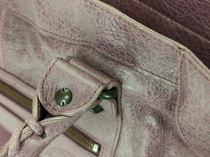 BALENCIAGA Purple The Part Time Leather 2-Way Shoulder Bag with Mirror