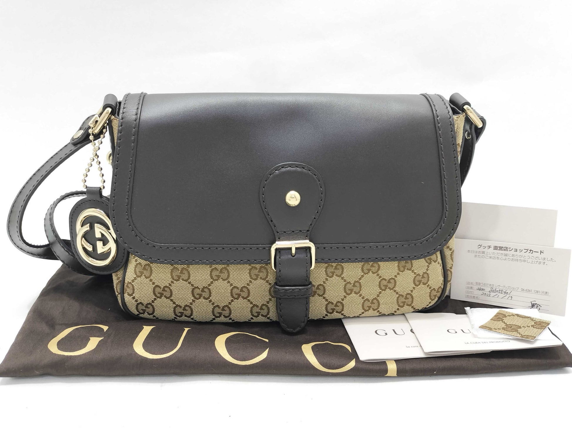 GUCCI GG Canvas Gucci Shoulder Bag GG Canvas Leather Shoulder Bag