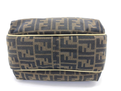 FENDI Zucca print gold leather canvas tote bag