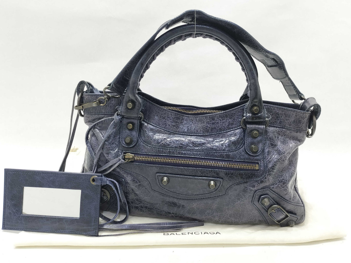 BALENCIAGA The First Balenciaga First Shoulder Bag Purple Leather Handbag