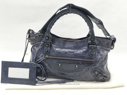 BALENCIAGA The First Balenciaga First Shoulder Bag Purple Leather Handbag