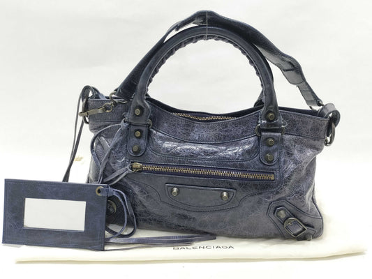 BALENCIAGA The First Balenciaga First Shoulder Bag Purple Leather Handbag