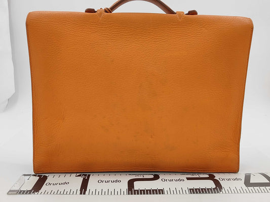 HERMES Sac A Depeche 38 Handbag in Taurillon, Size B, Business Bag
