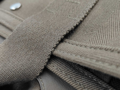 HERMES Valparaiso Long PM Toile Chevron Etoupe Handbag J