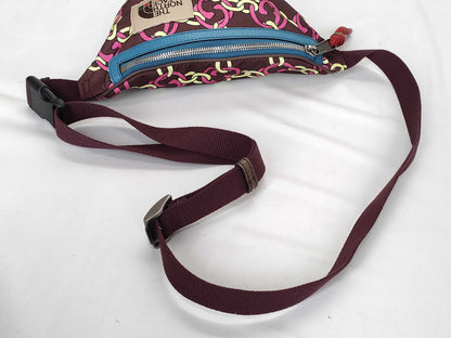 GUCCI & The North Face collaboration all-over print burgundy body waist shoulder bag