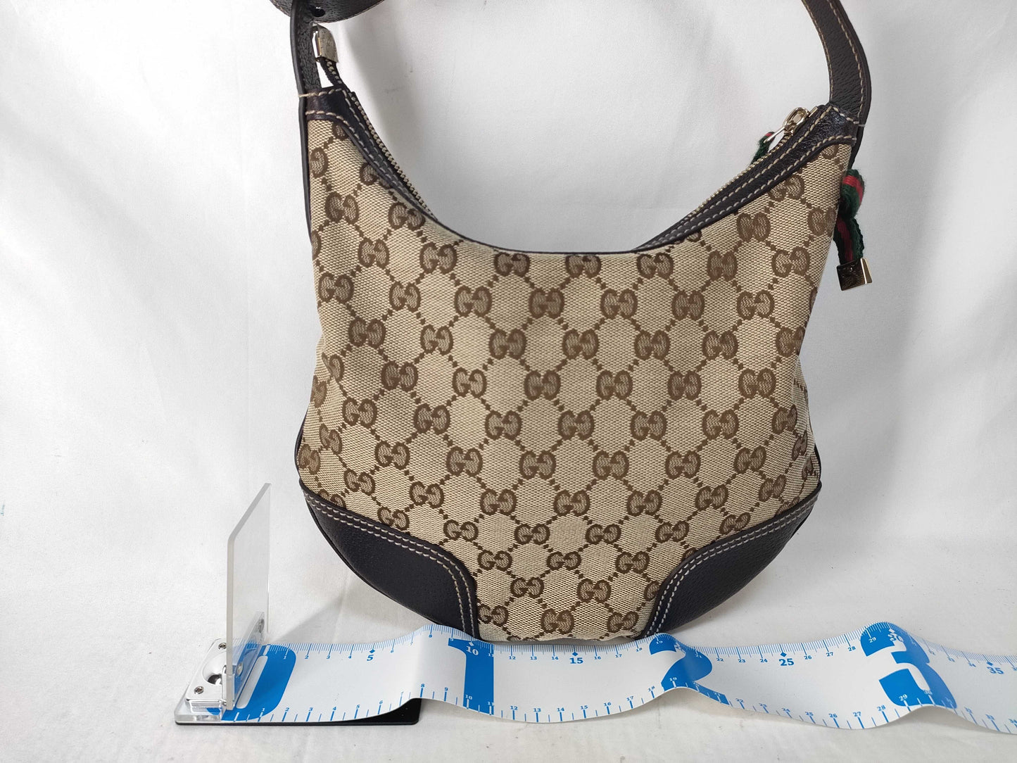 GUCCI GG Canvas Sherry Line Ribbon One-Shoulder Bag with Pouch