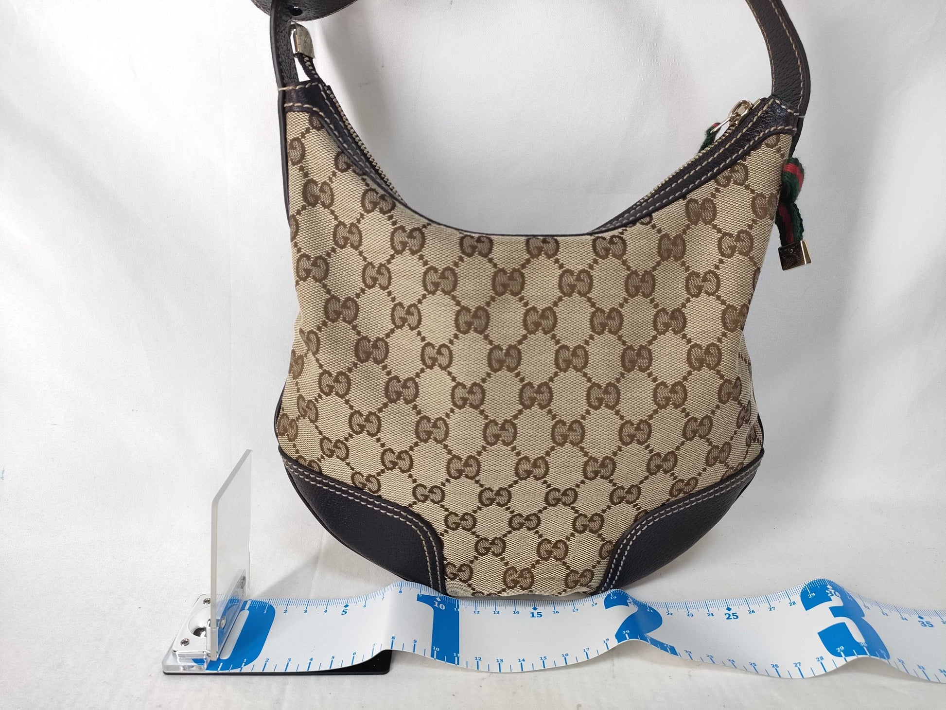 GUCCI GG Canvas Sherry Line Ribbon One-Shoulder Bag with Pouch