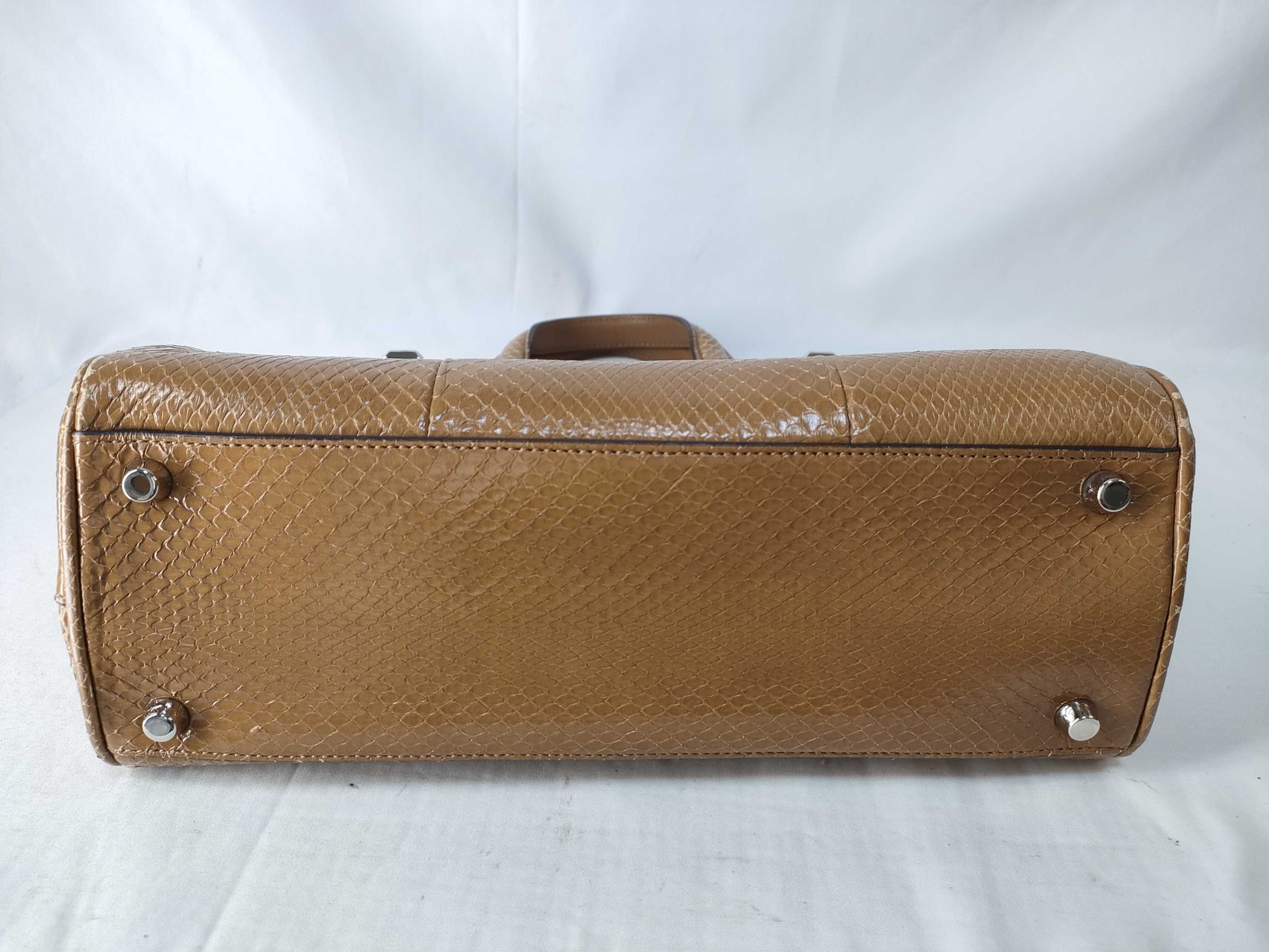 GUCCI GUCCI Zumi Handbag/Shoulder Bag 2-Way Lizard Brown Handbag