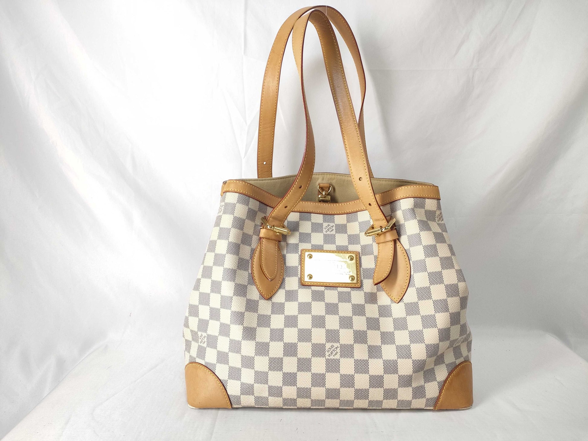LOUIS VUITTON Damier Azur Hampstead MM Handbag