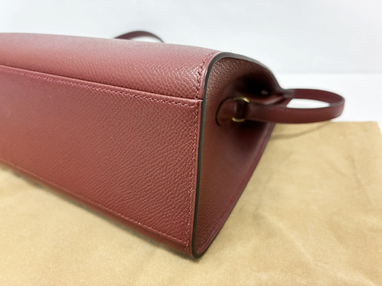 HERMES Kelly Sport PM □B Couchvel/Bordeaux Shoulder Bag