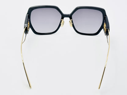  Dior TF60096177 30MONTAIGNE Sunglasses with CD Logo, 58□18-130, Black x Gold, Case and Cloth Included.