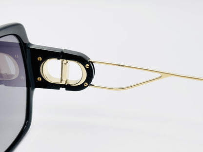  Dior TF60096177 30MONTAIGNE Sunglasses with CD Logo, 58□18-130, Black x Gold, Case and Cloth Included.