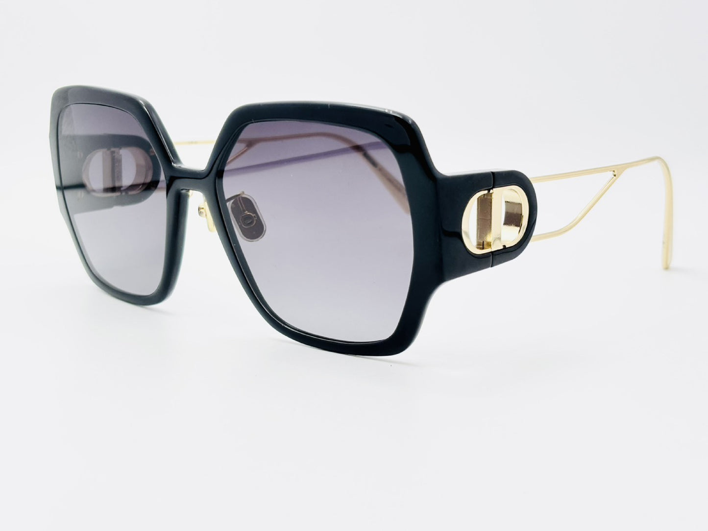  Dior TF60096177 30MONTAIGNE Sunglasses with CD Logo, 58□18-130, Black x Gold, Case and Cloth Included.