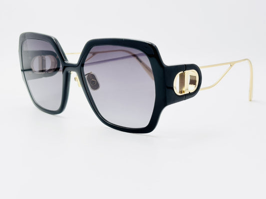  Dior TF60096177 30MONTAIGNE Sunglasses with CD Logo, 58□18-130, Black x Gold, Case and Cloth Included.