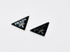 PRADA Prada Triangle Logo Enamel Triangle Plate Earrings, Ag925 Black x Silver