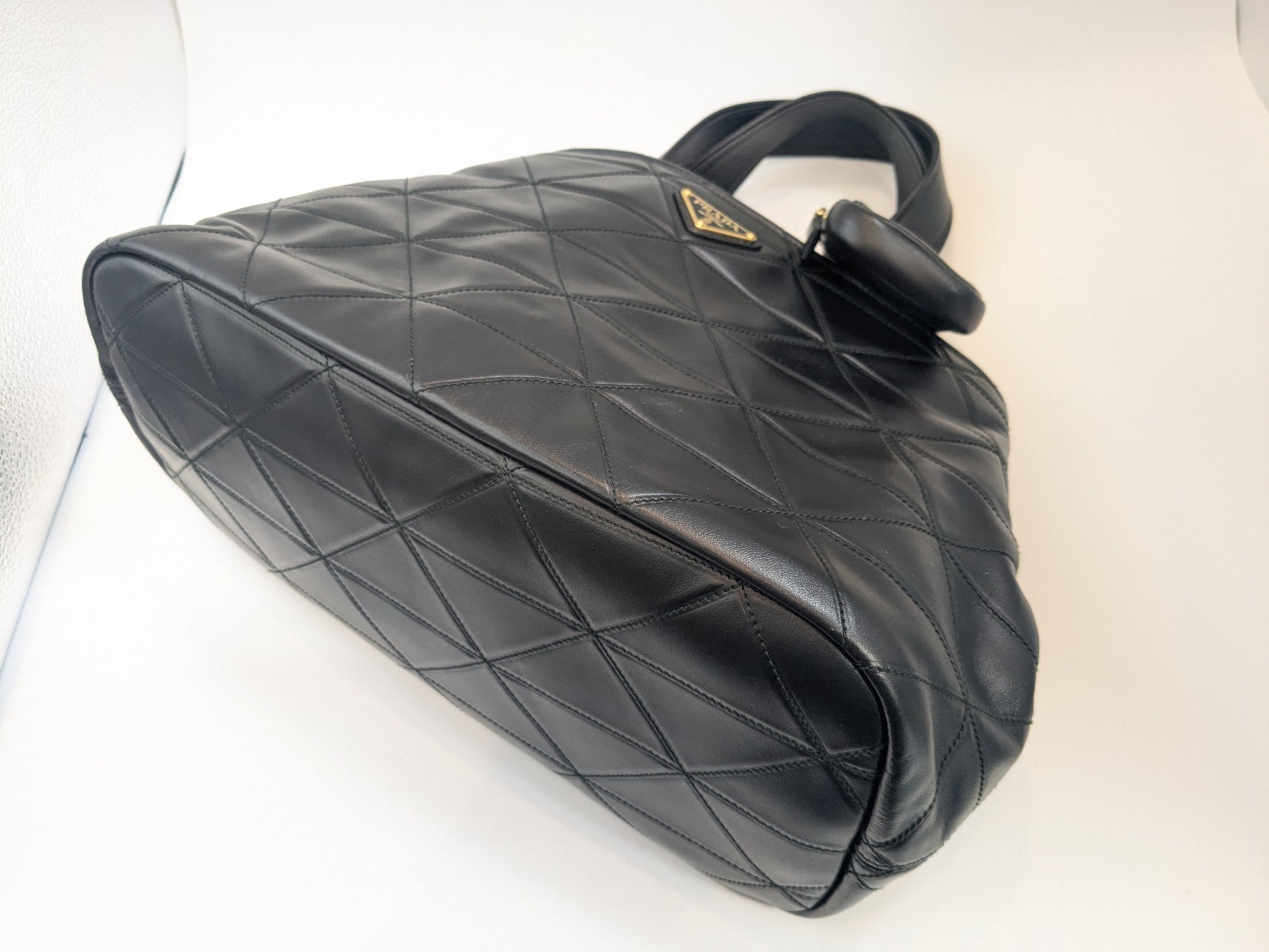 PRADA Small Quilted Tote Bag with Pouch and Strap