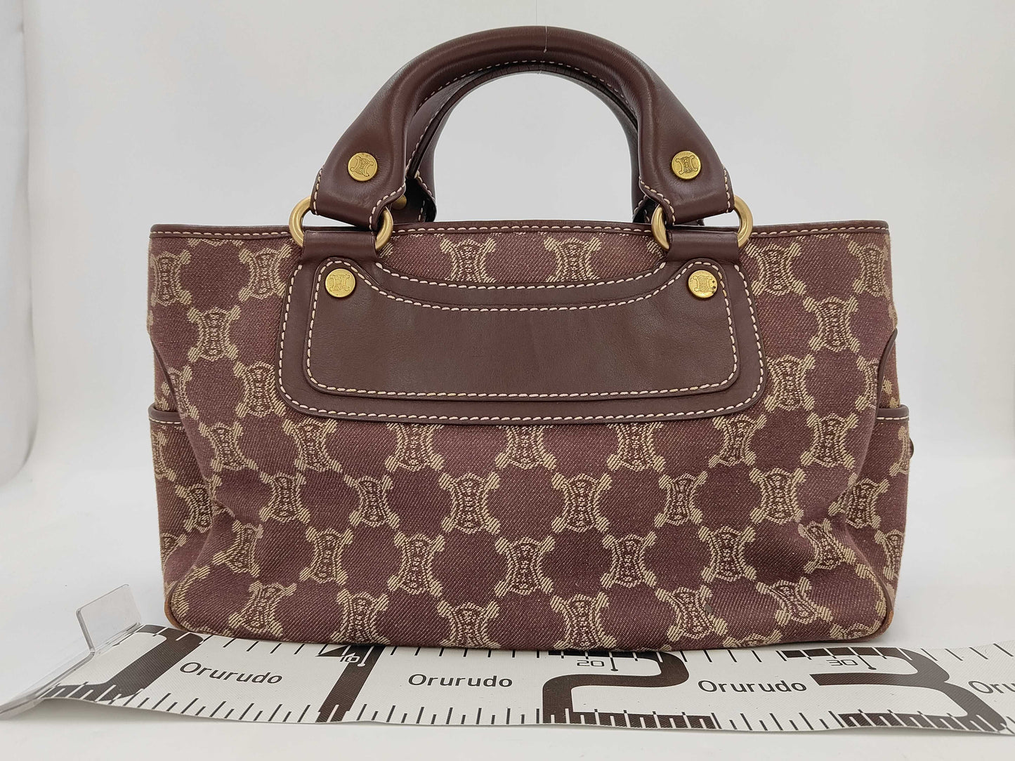 CELINE Paris Macadam Denim and Leather Boogie Bag Tote Bag