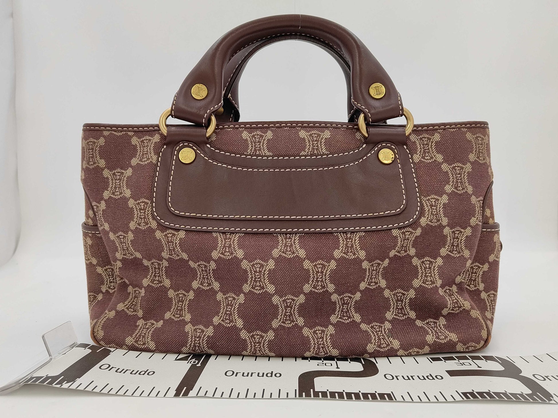 CELINE Paris Macadam Denim and Leather Boogie Bag Tote Bag