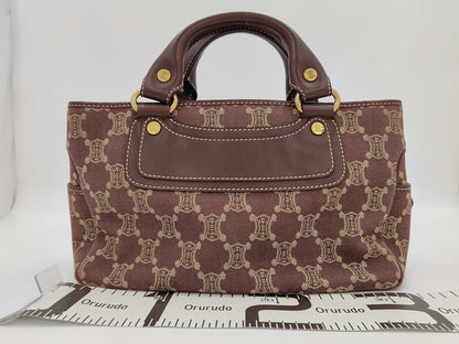 CELINE Paris Macadam Denim and Leather Boogie Bag Tote Bag