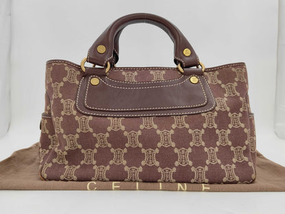 CELINE Paris Macadam Denim and Leather Boogie Bag Tote Bag