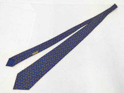 HERMES All-Over Print Navy 8.5cm Tie