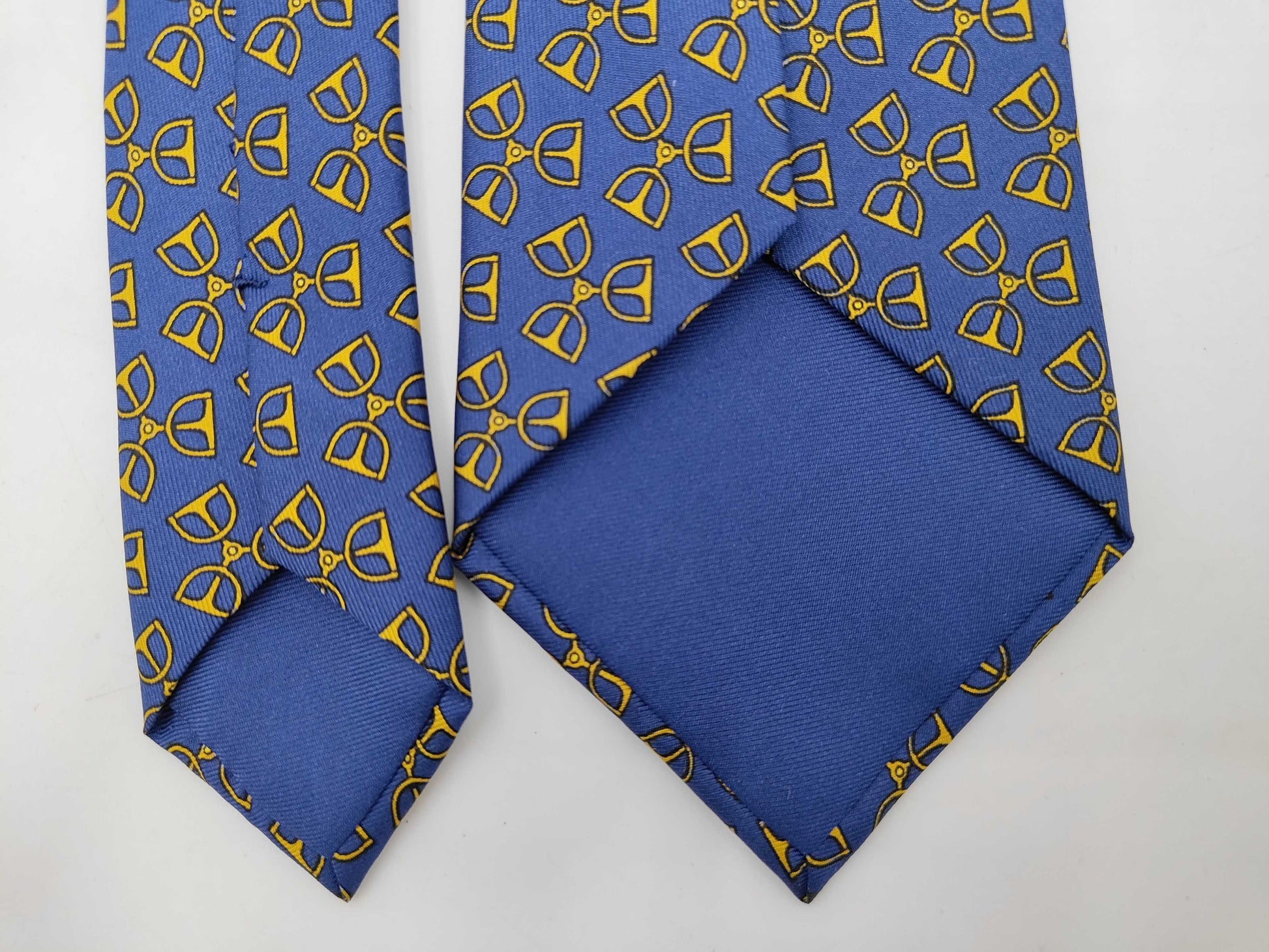 HERMES All-Over Print Navy 8.5cm Tie
