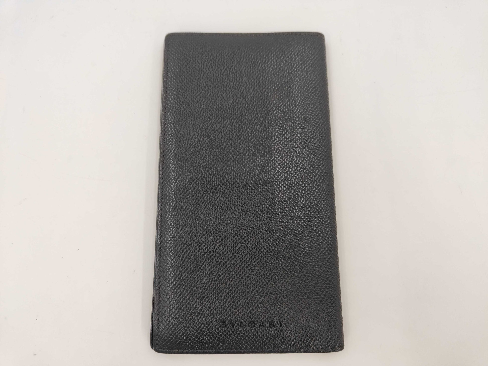 BVLGARI Leather Black Logo Embossed Billfold