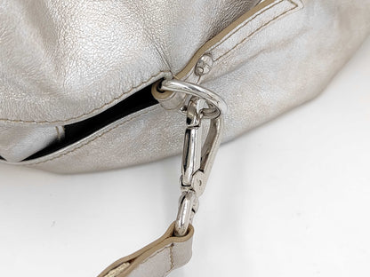 FURLA 2-Way Oversized Boston Bag, 40cm Wide, Silver, with Heart Cadena Charm