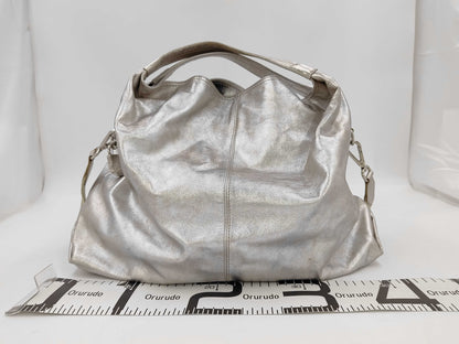 FURLA 2-Way Oversized Boston Bag, 40cm Wide, Silver, with Heart Cadena Charm