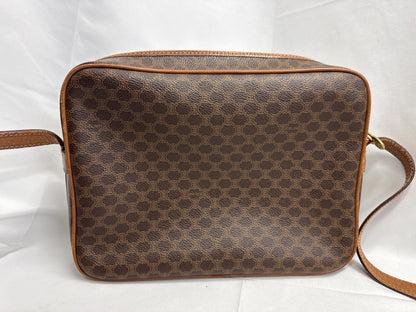 CELINE Macadam Shoulder Bag, Brown