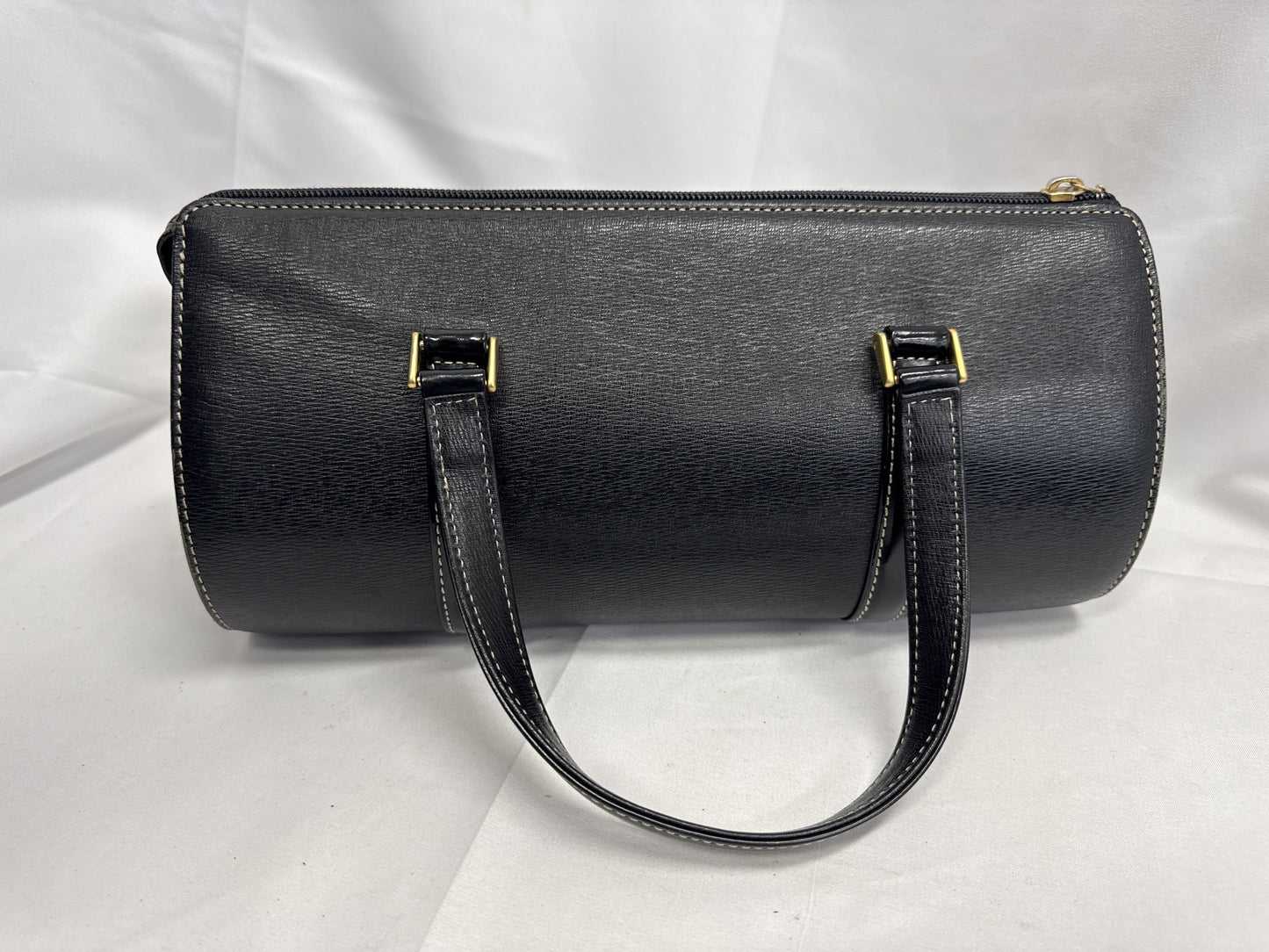 BURBERRY Burberry Leather Nova Check Gold Hardware Cylindrical Handbag