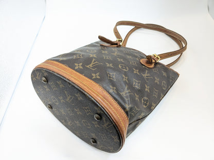 LOUIS VUITTON M42238 Monogram Bucket PM Tote Bag AR0999