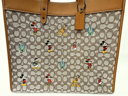 COACH Disney x Coach Field 40 Signature with Mickey Mouse Embroidery A2280-C8492 Tote Bag with Shoulder Strap, Signature Textile