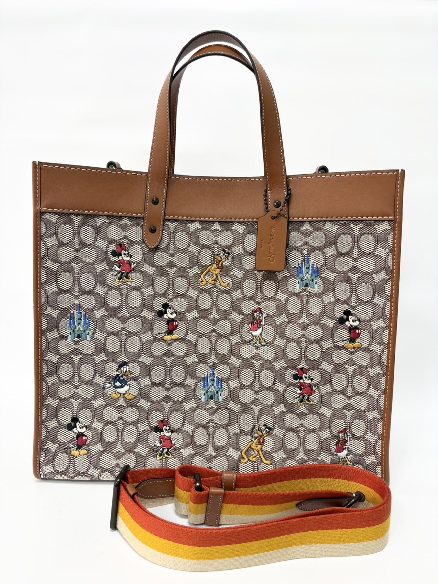 COACH Disney x Coach Field 40 Signature with Mickey Mouse Embroidery A2280-C8492 Tote Bag with Shoulder Strap, Signature Textile