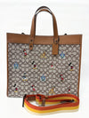 COACH Disney x Coach Field 40 Signature with Mickey Mouse Embroidery A2280-C8492 Tote Bag with Shoulder Strap, Signature Textile