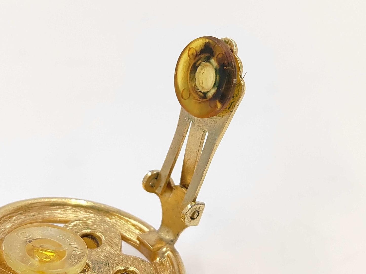 Dior Circle Flower Bijou Color Stone Large Gold Earrings