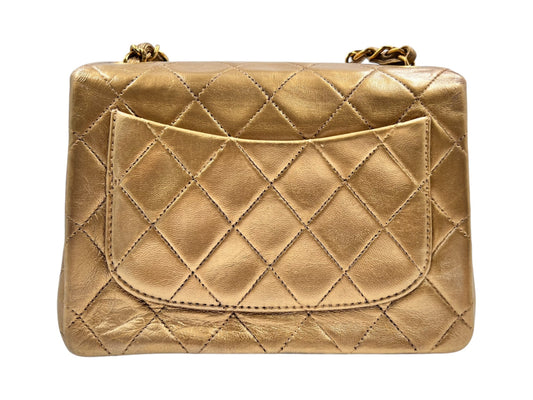CHANEL Mini Matelasse Chain Shoulder Bag Gold Shoulder Bag