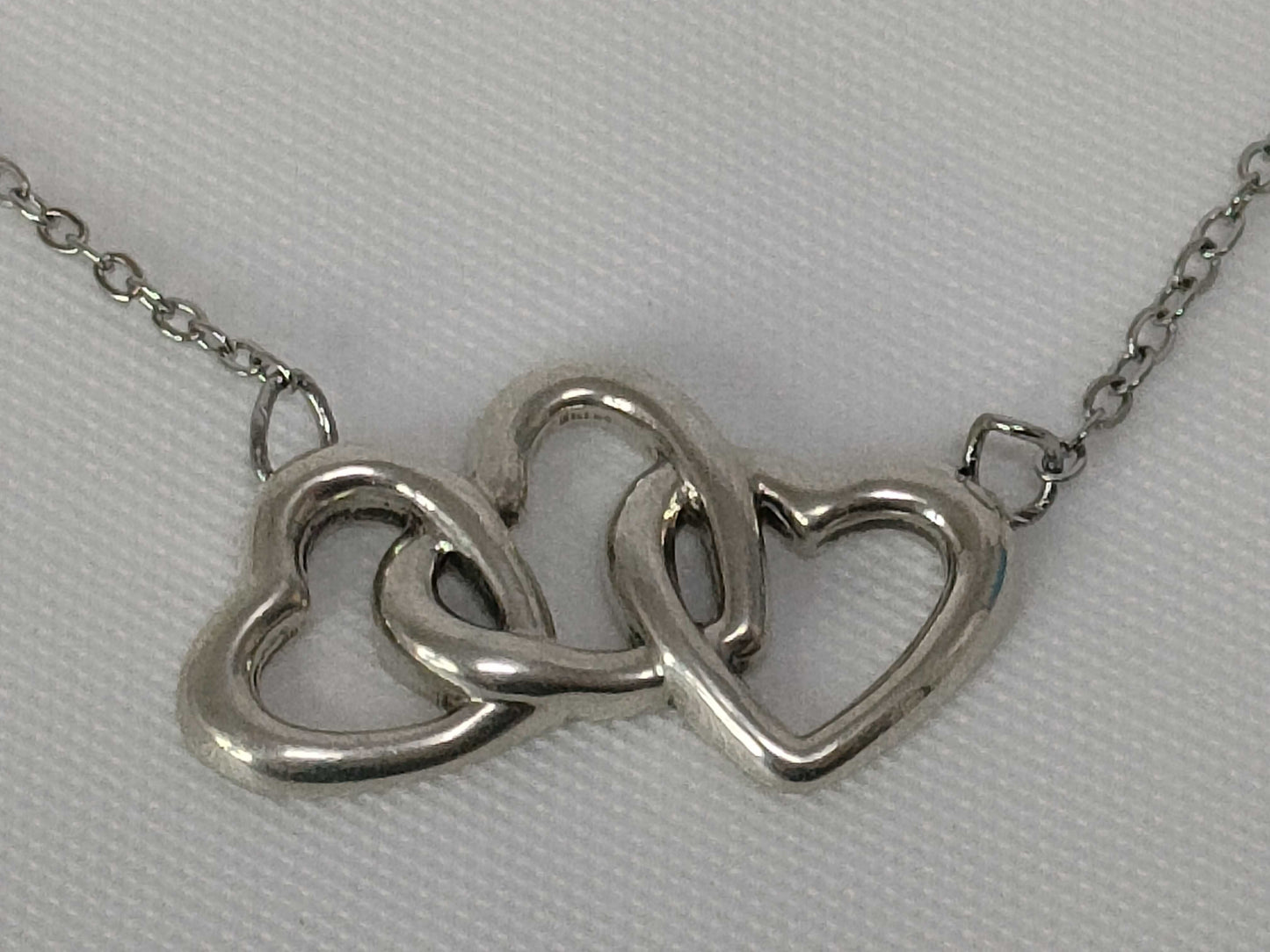 Tiffany & Co. Triple Heart 925 Silver Necklace