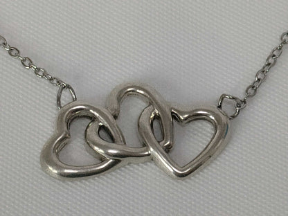 Tiffany & Co. Triple Heart 925 Silver Necklace