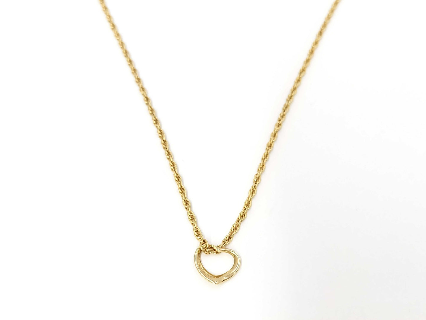 Tiffany & Co. Tiffany Necklace Open Heart Mini Elsa Peretti 18K Necklace