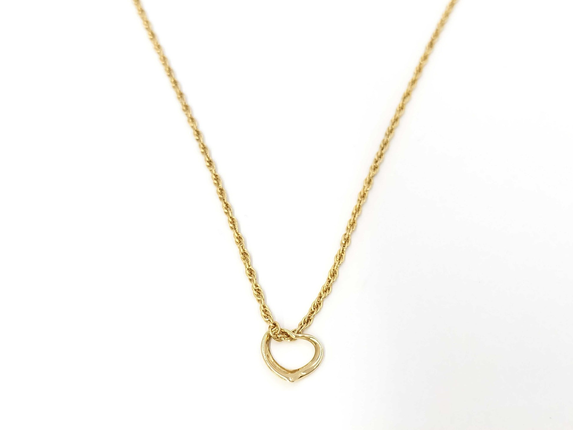 Tiffany & Co. Tiffany Necklace Open Heart Mini Elsa Peretti 18K Necklace