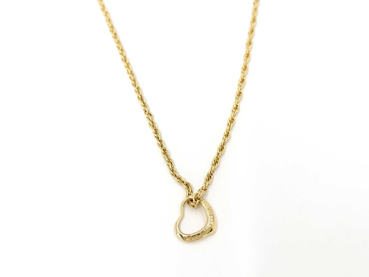 Tiffany & Co. Tiffany Necklace Open Heart Mini Elsa Peretti 18K Necklace