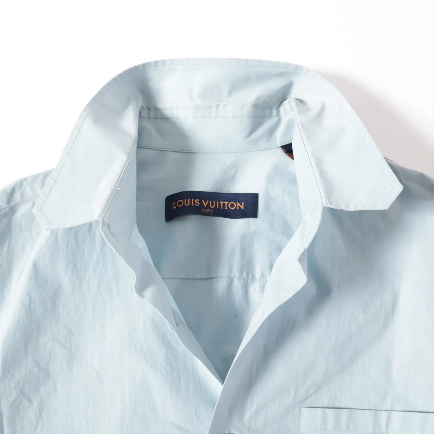 LOUIS VUITTON 20SS Brand Button Cotton Shirt, XS, Light Blue, RM201