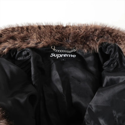 Supreme Polyester Jacket, Size L, Faux Fur Hooded, Full Logo Coat