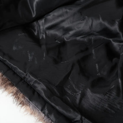 Supreme Polyester Jacket, Size L, Faux Fur Hooded, Full Logo Coat